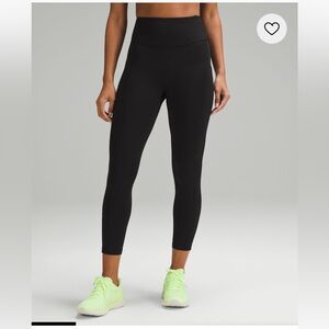 NWT lululemon Fleece High Rise Running Tight 25”, Black, Size 6
